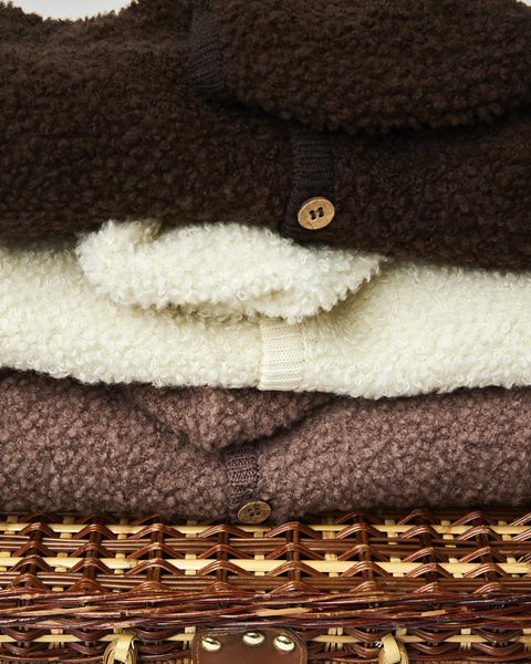 Vest - bouclé merino uld - off white