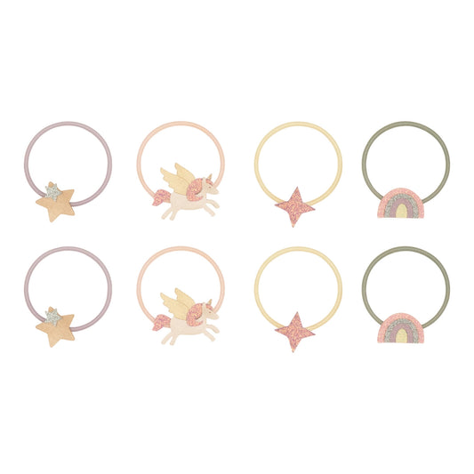 8 hårelastikker - Mini Flying Unicorn Dreamland