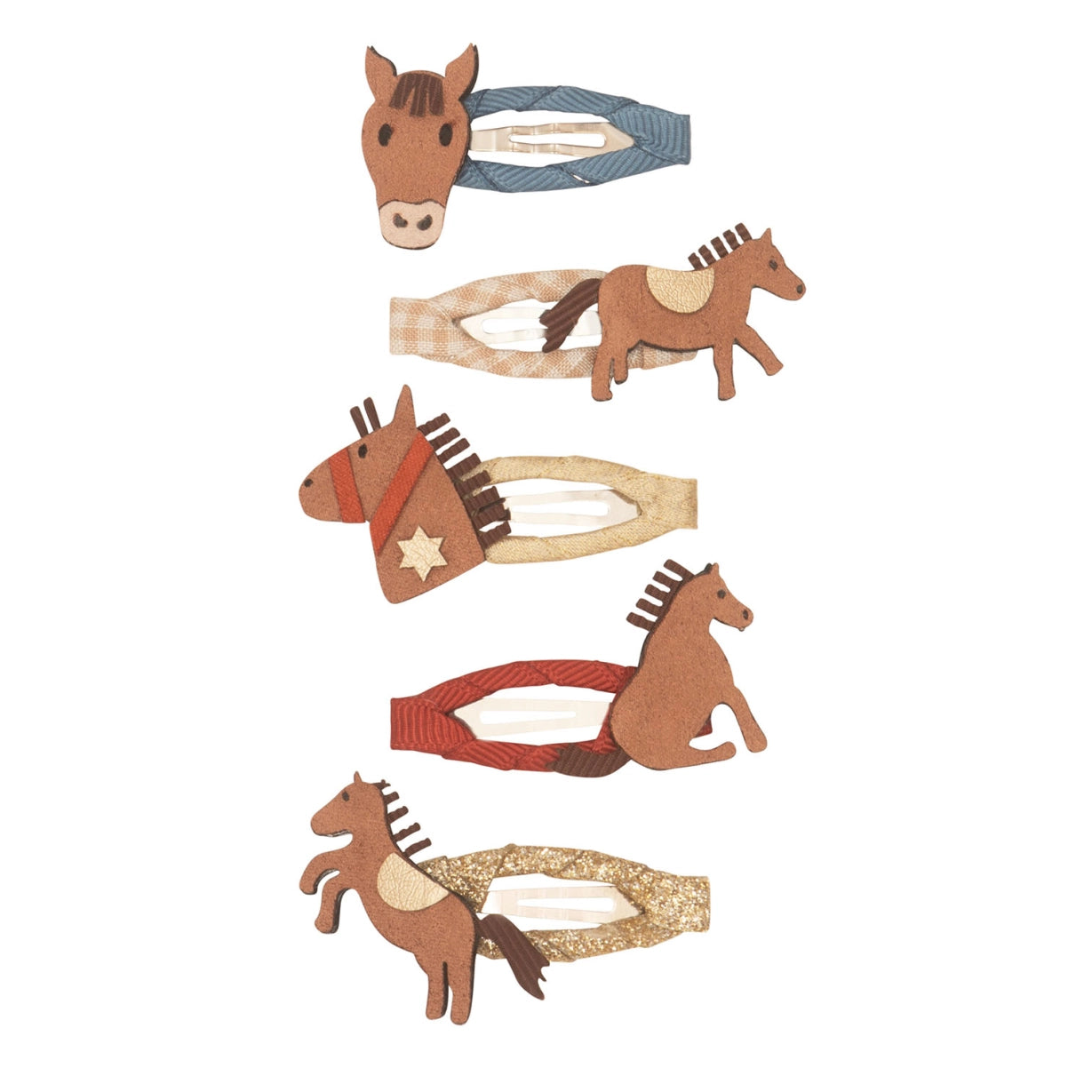 5 hårspænder - Mini Lucky Pony