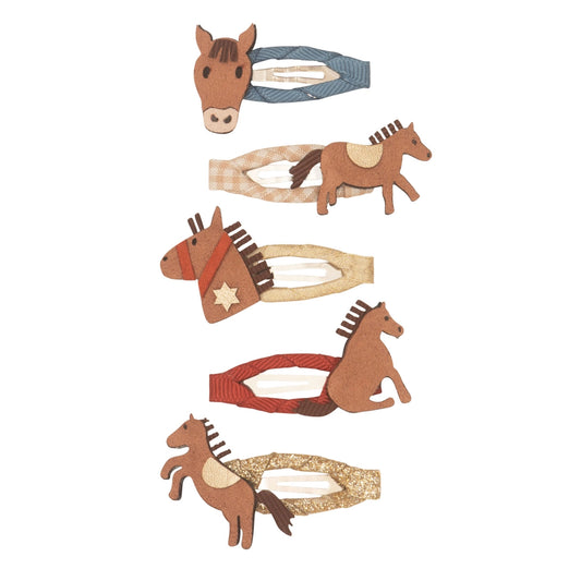 5 hårspænder - Mini Lucky Pony
