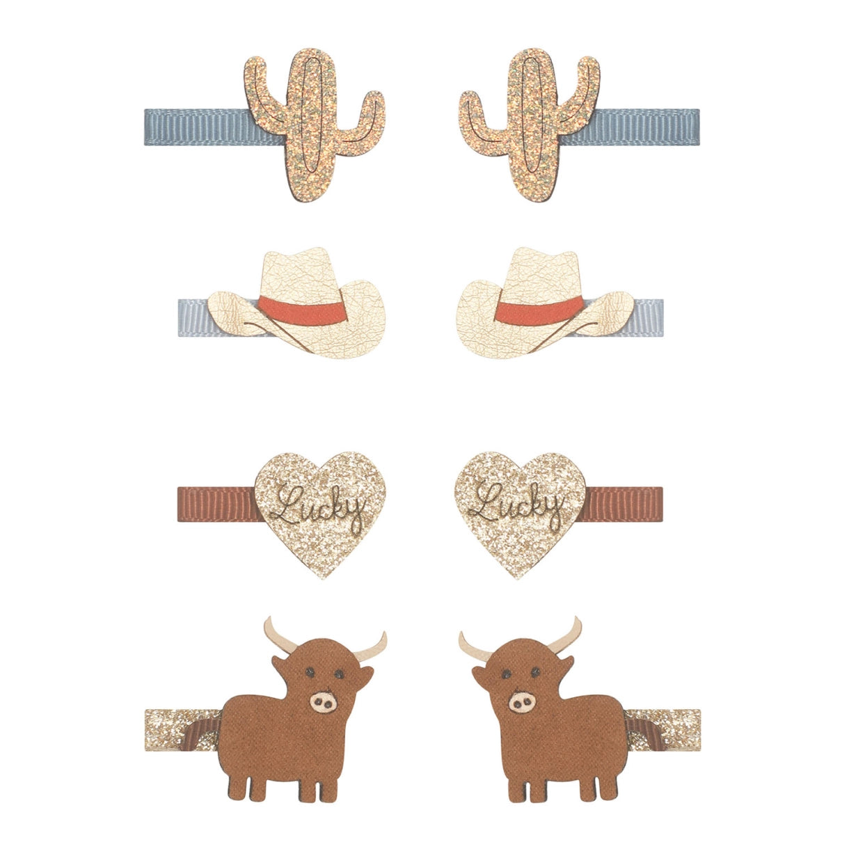 8 hårclips - Mini Lucky Cowboy