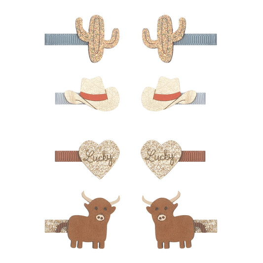 8 hårclips - Mini Lucky Cowboy