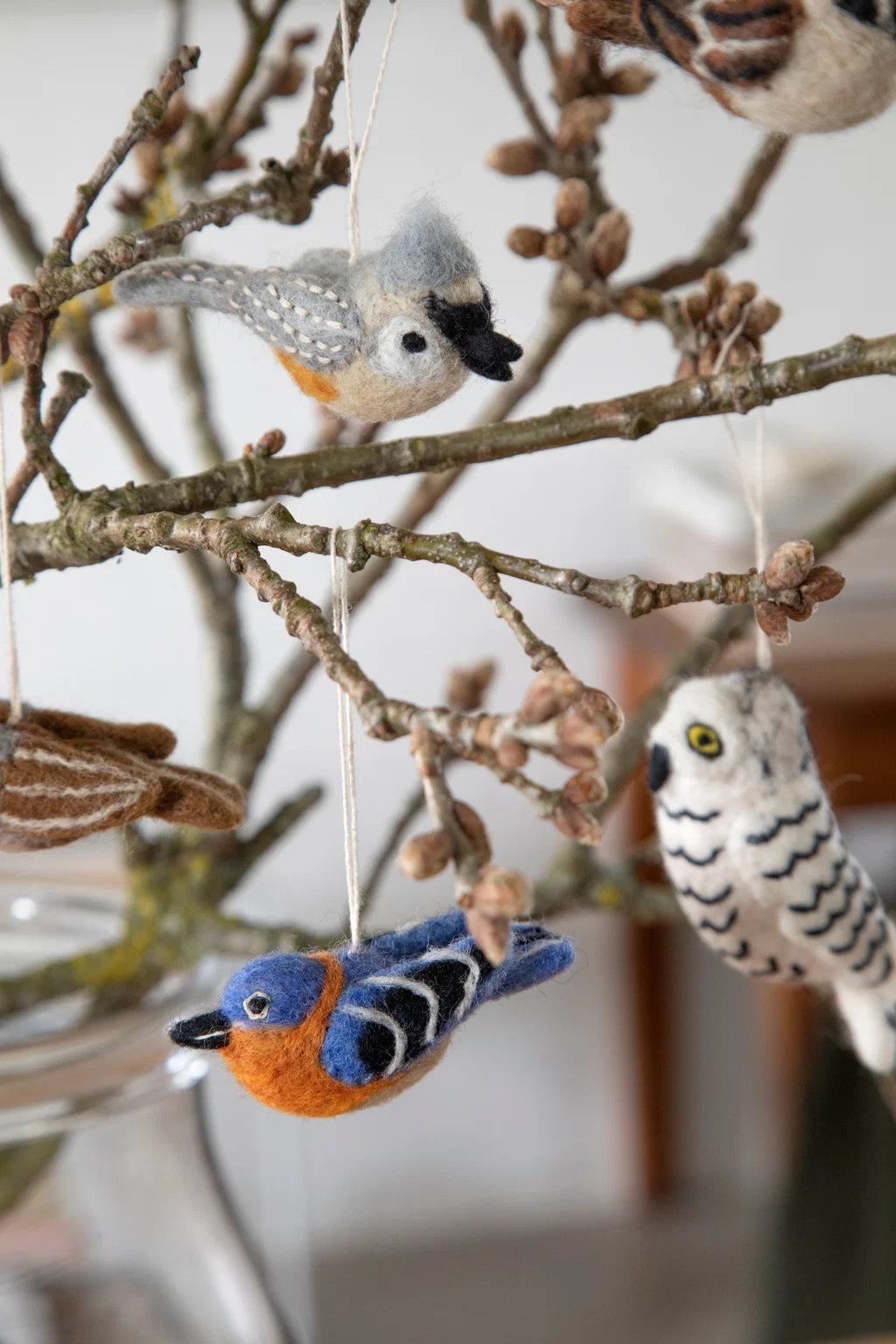 Fugl Eastern Blue Bird – Håndlavet fugl i filt