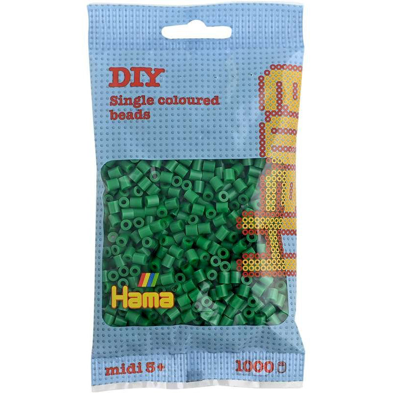 HAMA 10 grøn - midi perler 1000stk