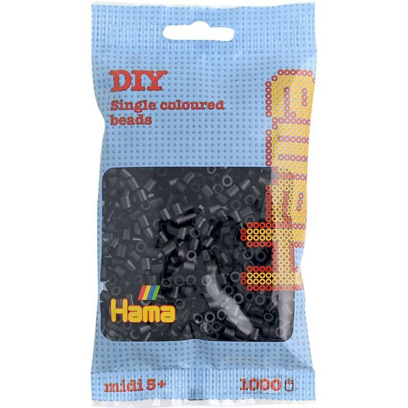 HAMA 18 sort - midi perler 1000stk