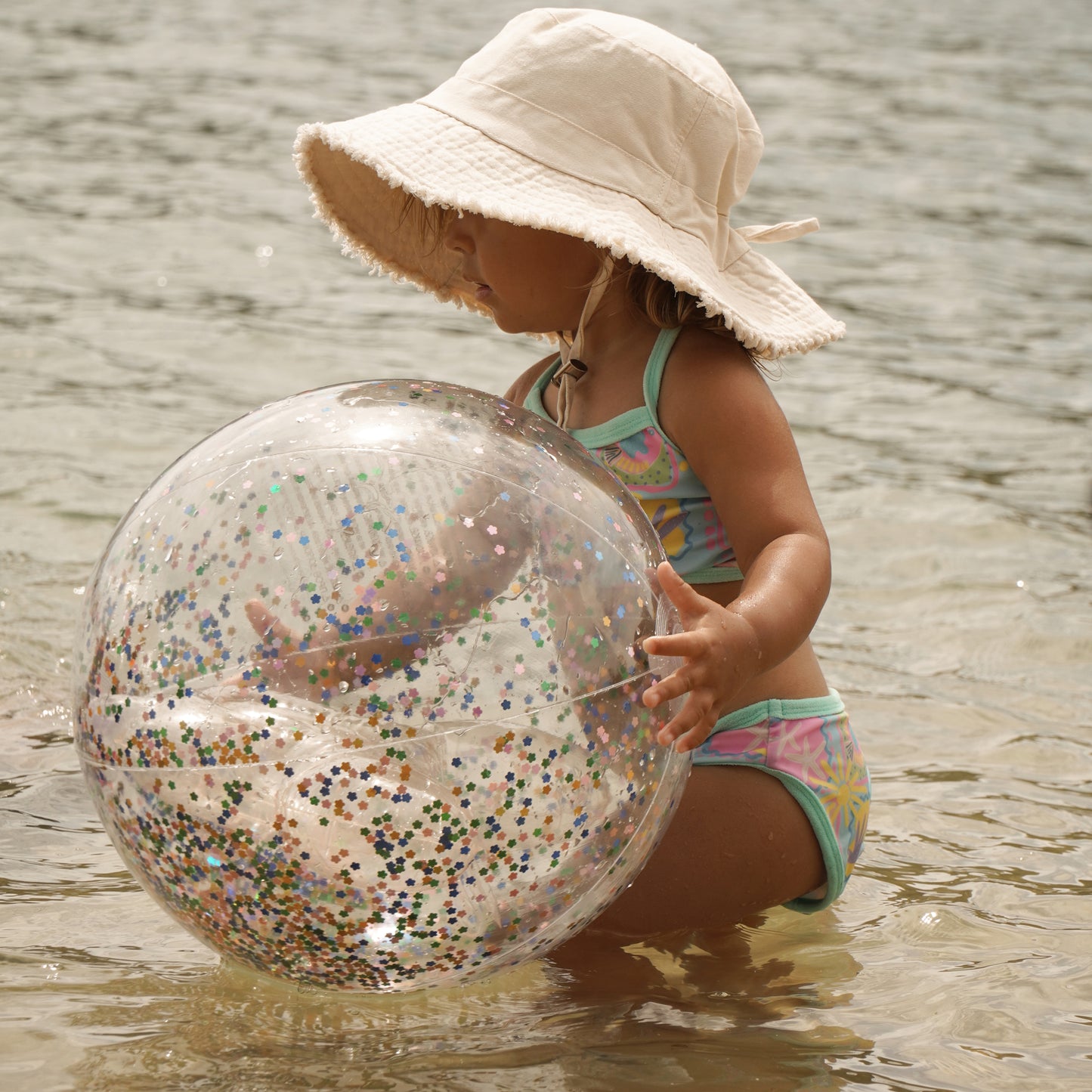 Badebold - 3D Inflatable Beach Ball Cotton Candy Glitter
