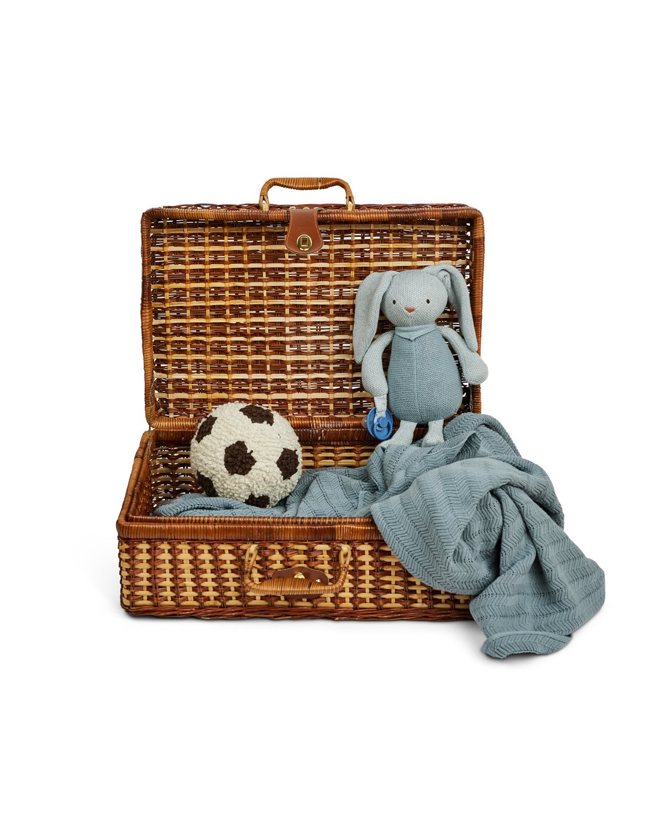 Strikket fodbold, bouclé, off white/ brown