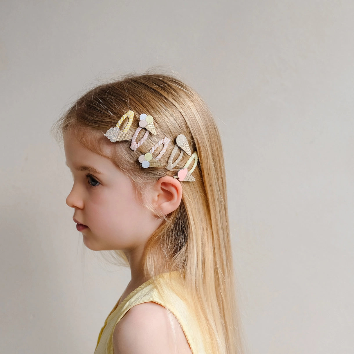 5 hårspænder - Mini Ice Cream Peaches and Cream - Mimi & Lula