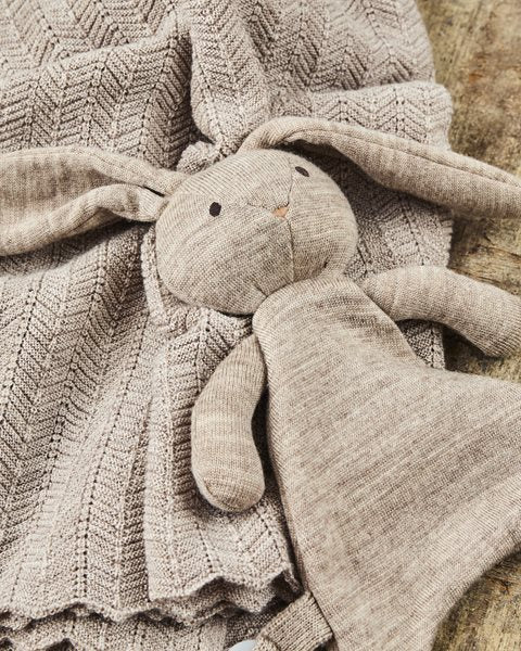 Babytæppe i merino uld, natur