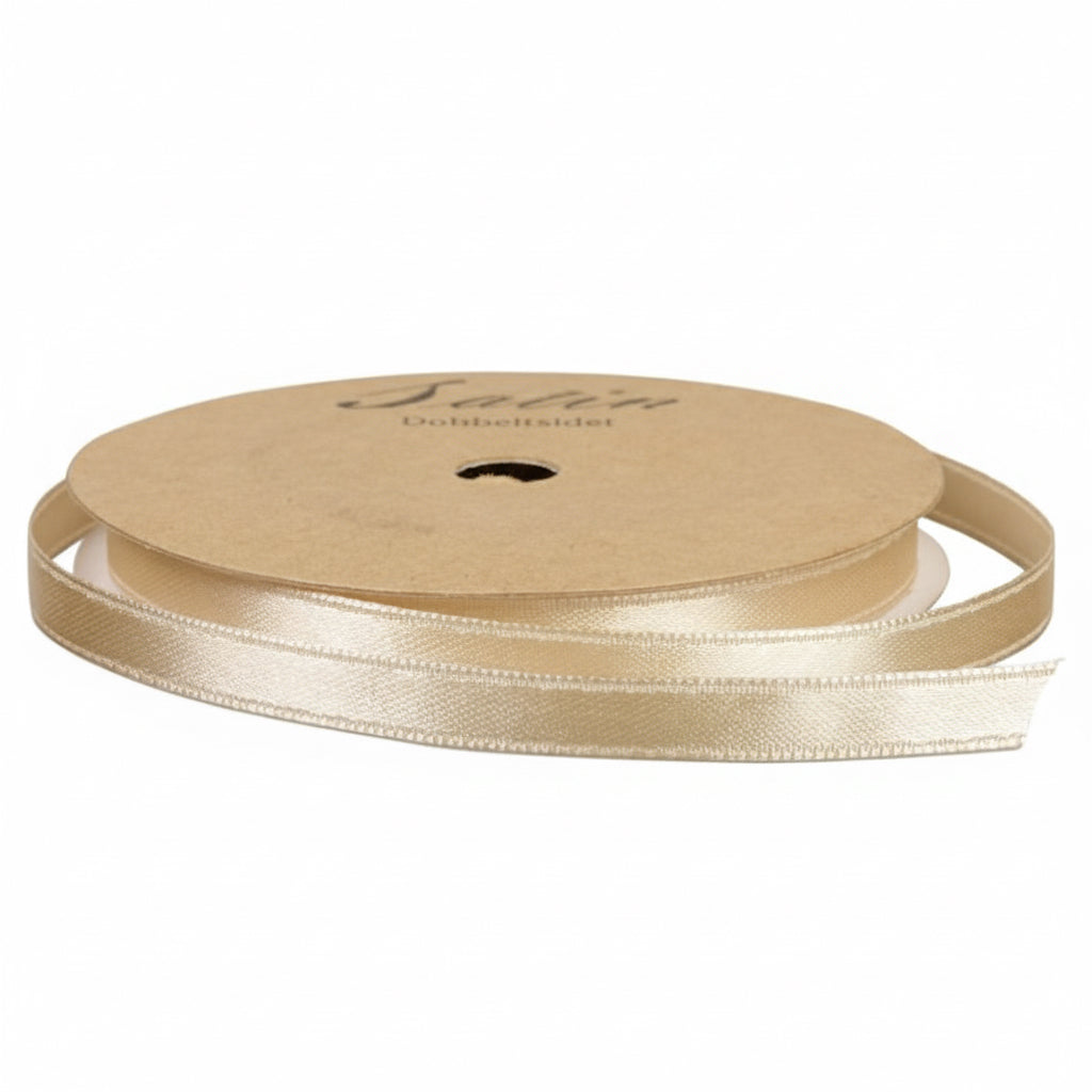 Satin bånd 6mm 10m creme