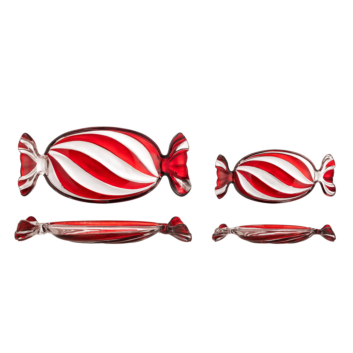 Sweetie Serveringsfad - Bolche - Rød - Glas