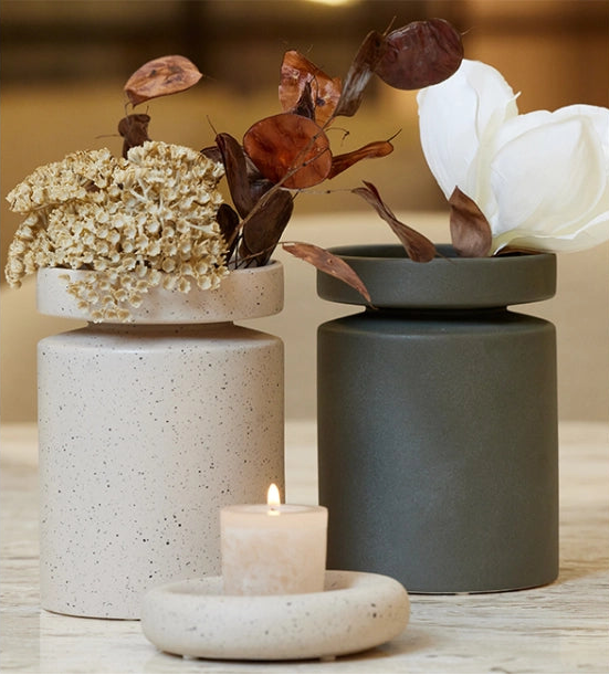 Ania ring votive-/ lysestage og skål - Light brown mist - D11 x H2,5 cm