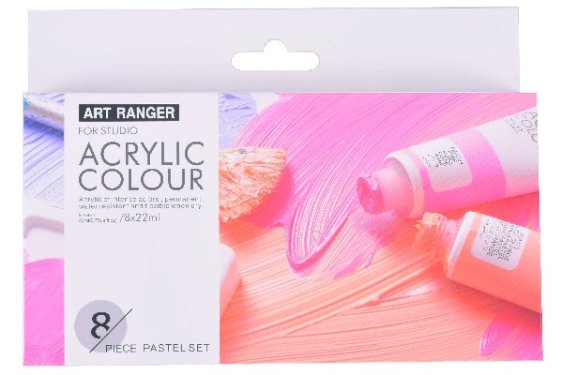 Art Ranger Akrylmaling sæt 8stk. 22ml pastel farver