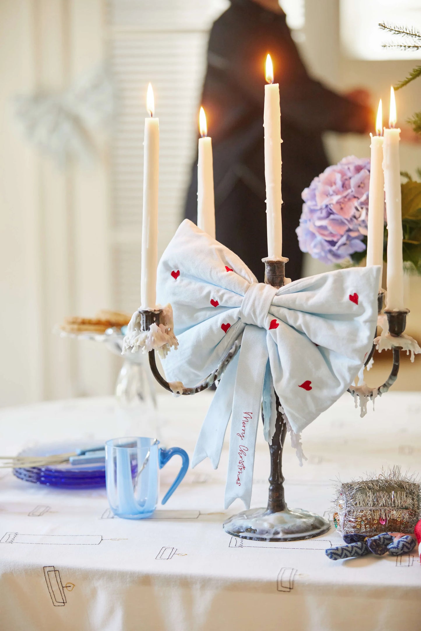 Bow Heart - Light Blue