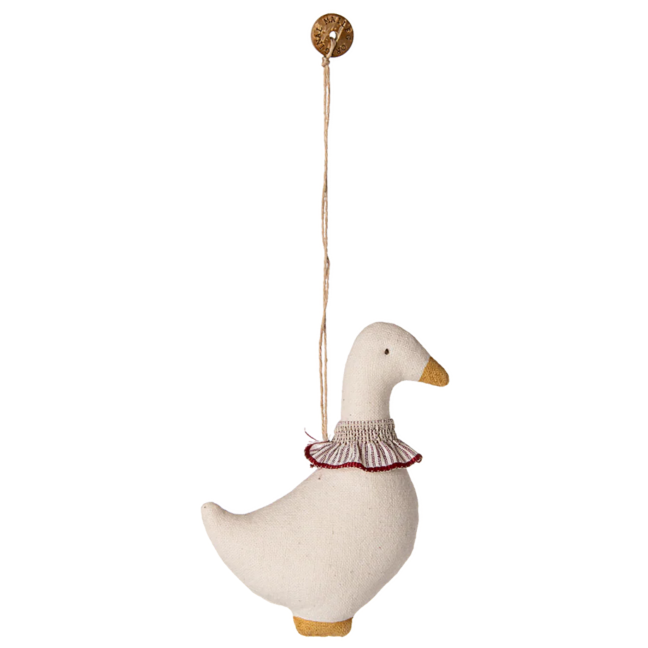 Maileg Stof ornament, Gås - Rød krave