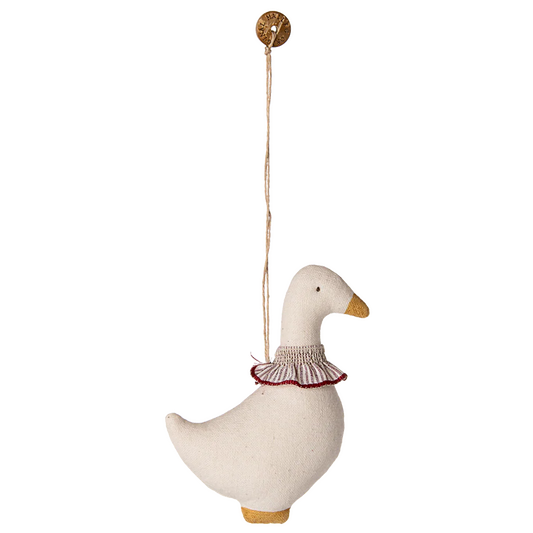 Maileg Stof ornament, Gås - Rød krave