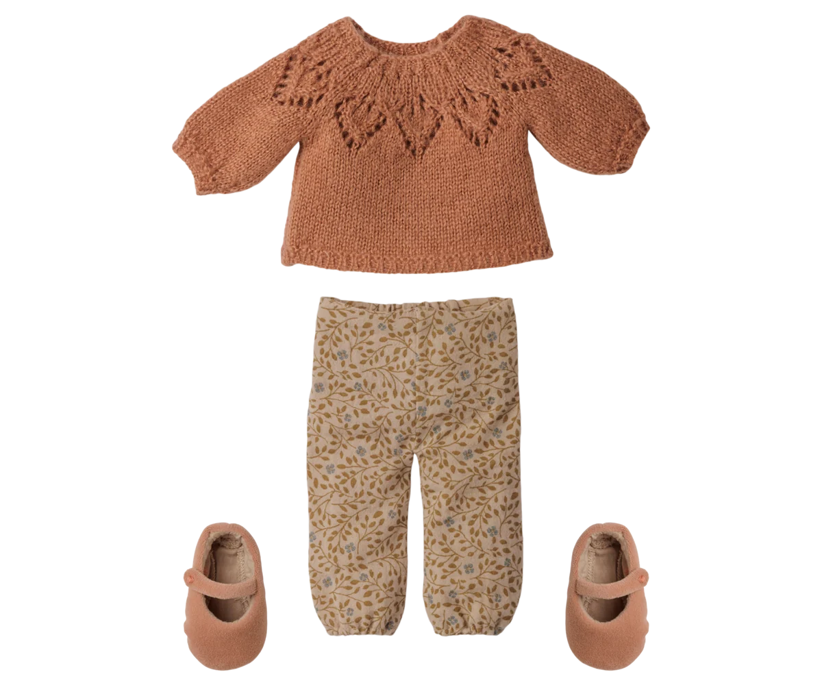 Maileg - Kanin, Str. 3 - Klassisk - Bukser og strikket sweater
