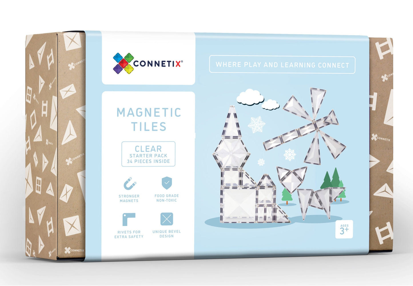 Connetix Starter Pack - magnetsæt 34 dele - clear