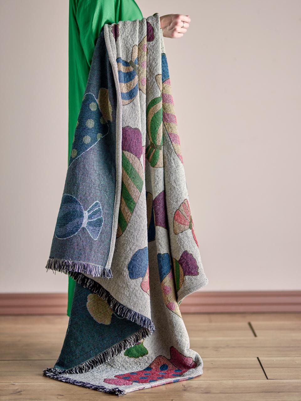 Caramella Plaid, Natur, Genanvendt Bomuld