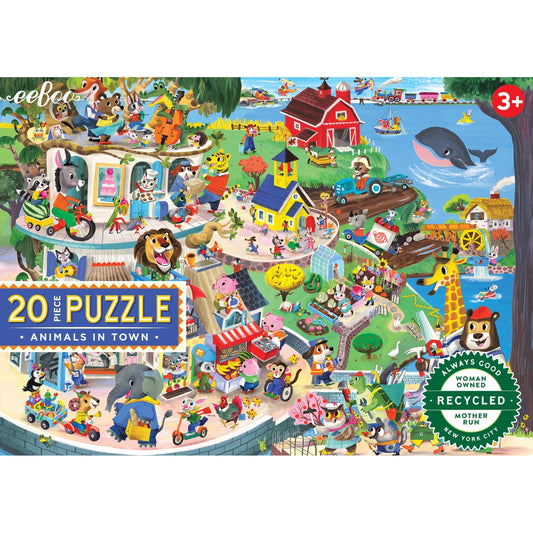 Puslespil med 20 brk - Dyr i byen