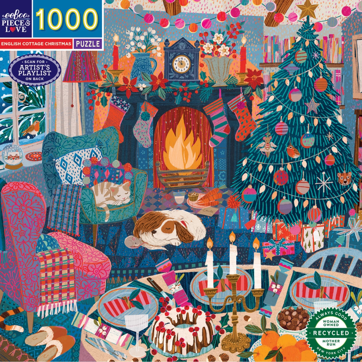 Puslespil 1000 brk - English Cottage Christmas