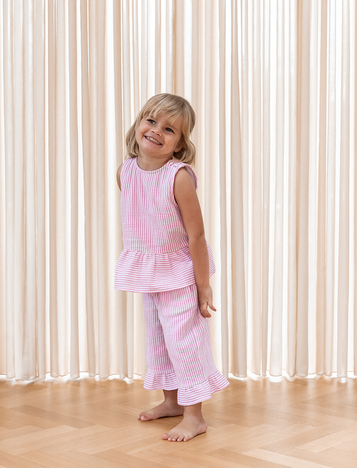CIAO STRIPE TOP - CLOUD DANCER PINK STRIPE