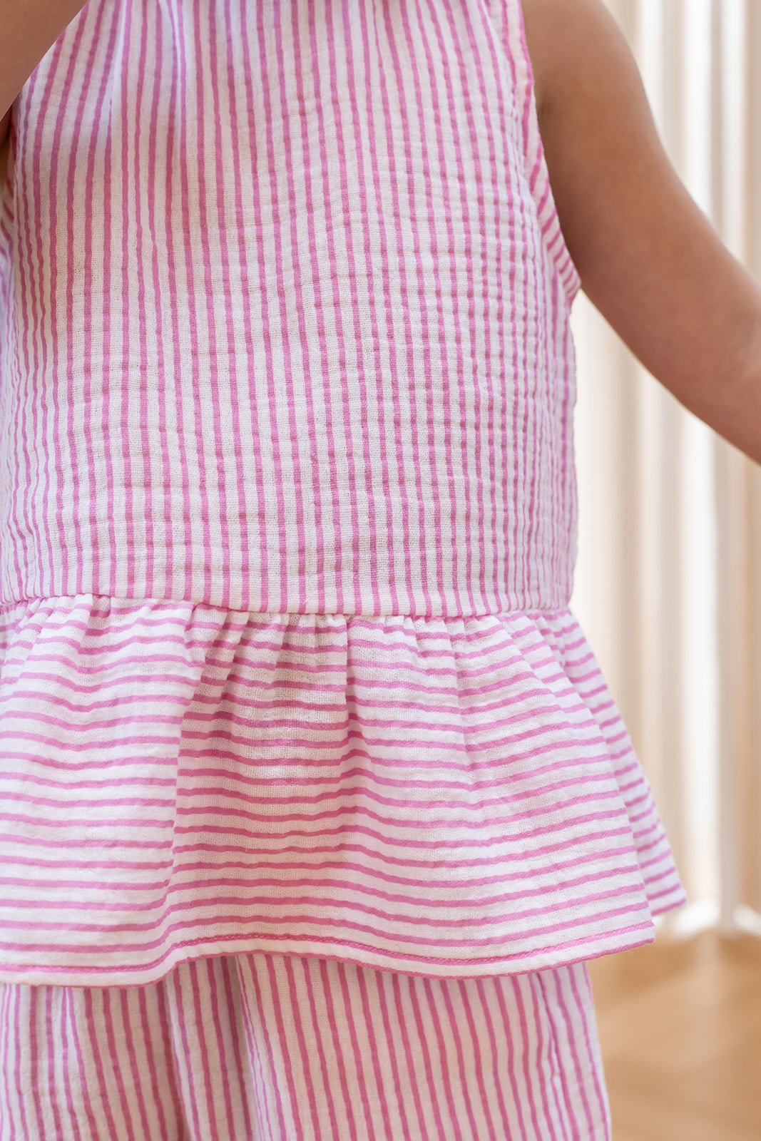 CIAO STRIPE TOP - CLOUD DANCER PINK STRIPE