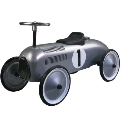 Gåbil Classic Racer i metal, grå