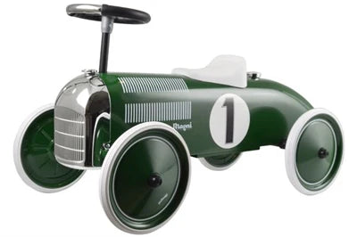 Gåbil Classic Racer i metal, grøn