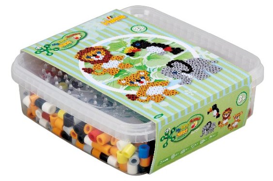HAMA maxi bøtte perler 600stk + 2 stiftplader