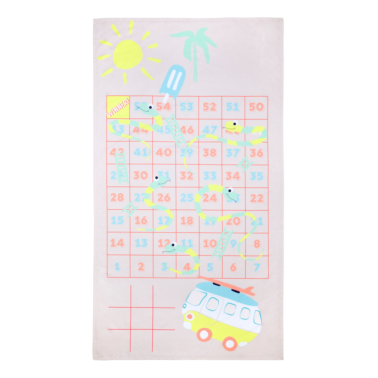 KIDS BEACH TOWEL SUMMER GAMES SURFING DINO - MULTI
