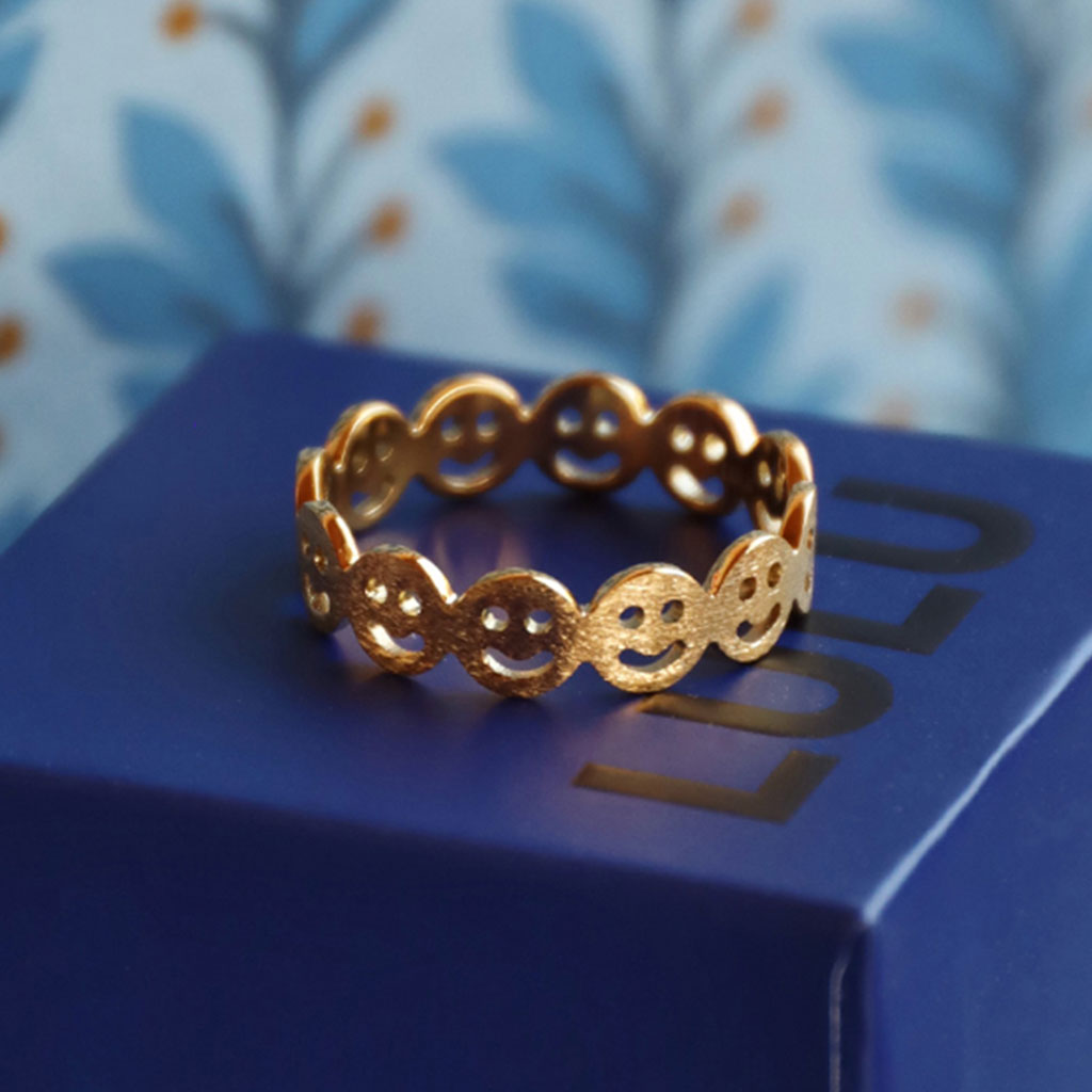 Fingering - Smile Ring - Forgyldt