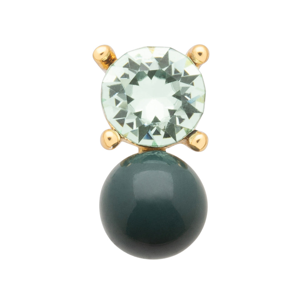 Ørestik - Diamond Eye earring - North sea green/Chrysolite - Forgyldt