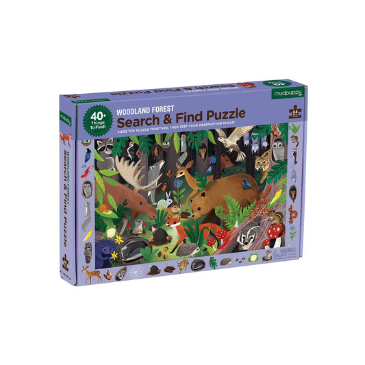 Puslespil 64 brk - Søg & find - Skovens dyr