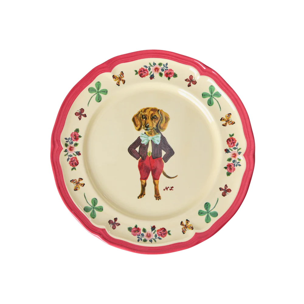 Rice Vintage Sidetallerken - Rød Hund - Nathalie Lété Vol. 2 Print
