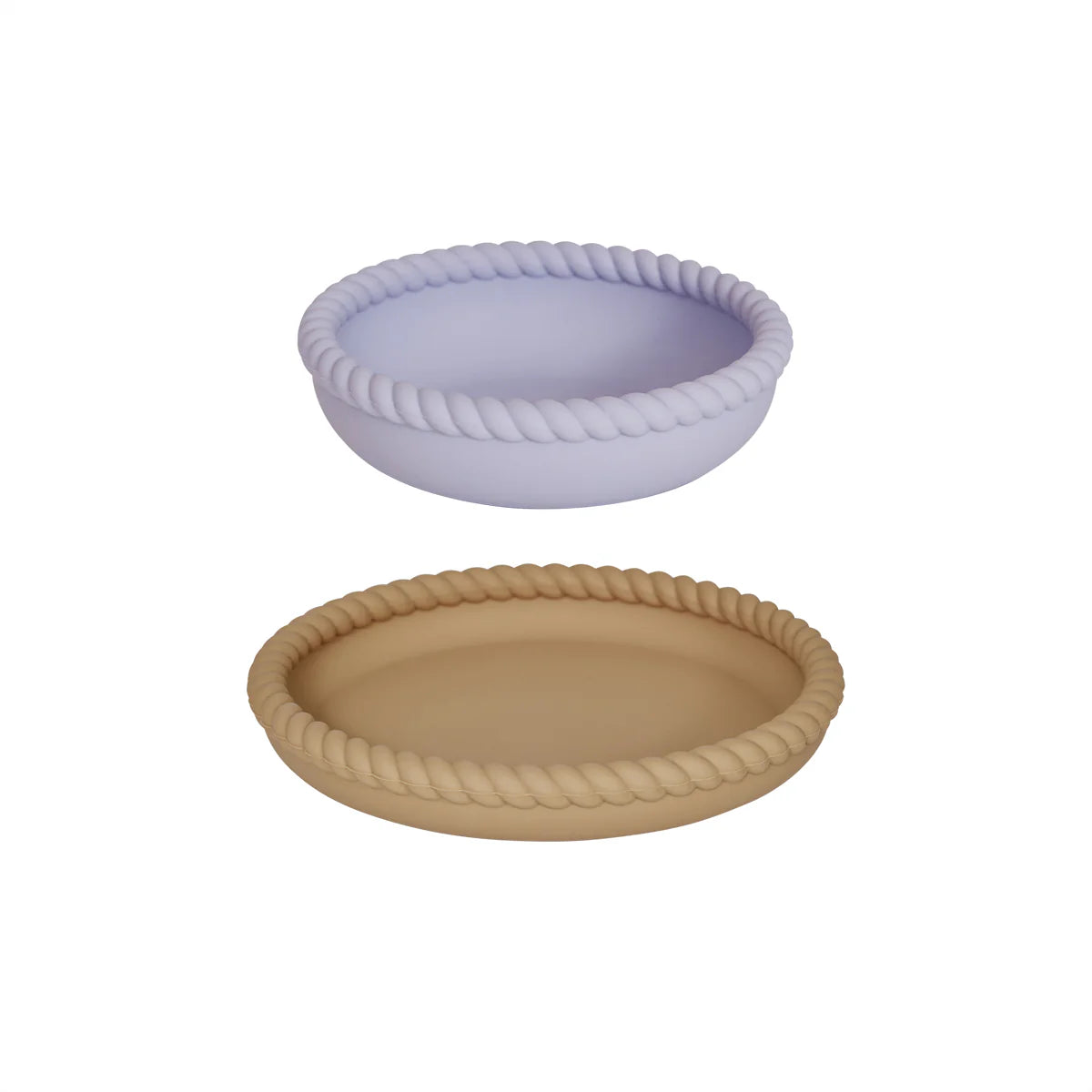 Mellow Tallerken og Skål - Light Rubber / Lavender