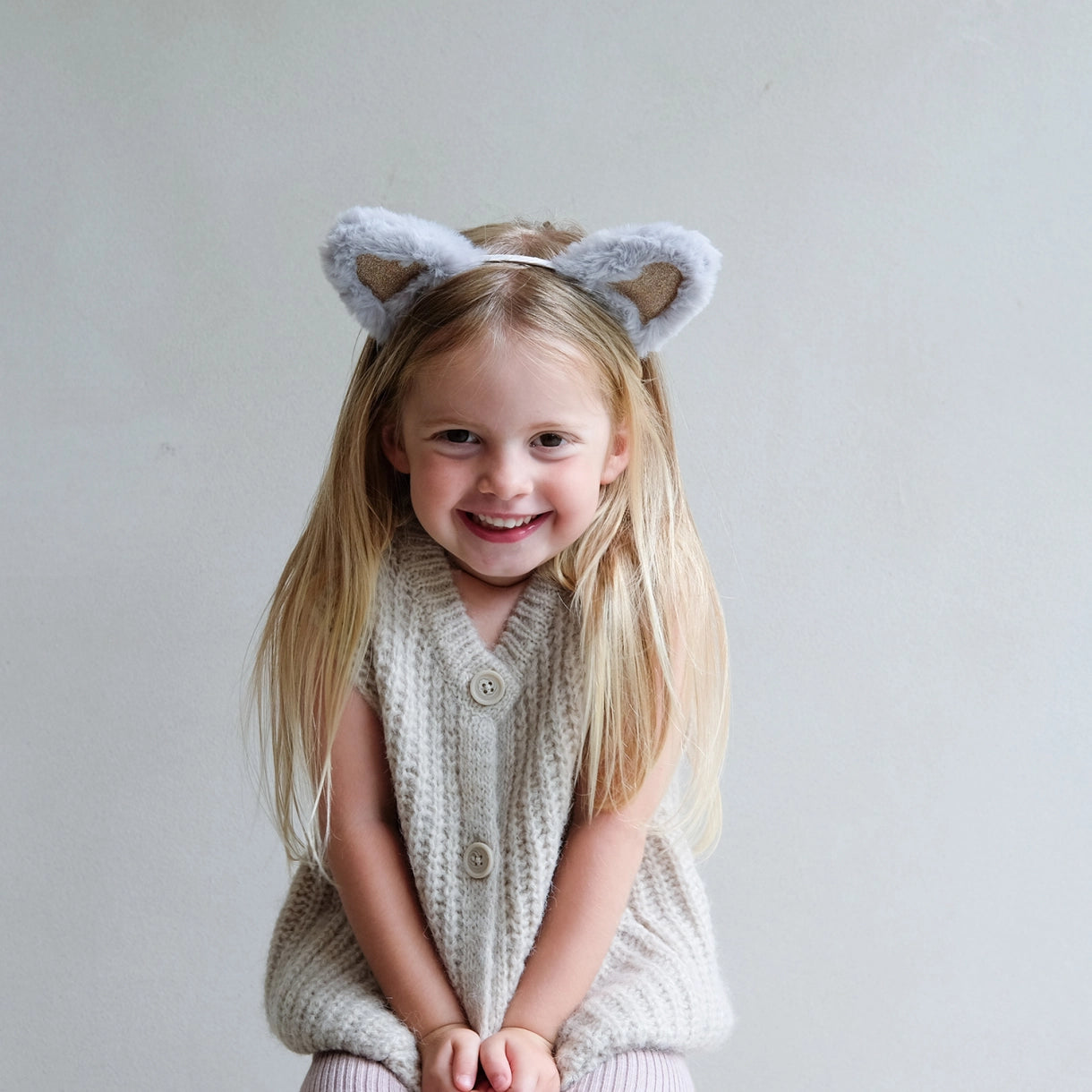Mimi & Lula - Hårbøjle - Grey Furry Kitty Ears