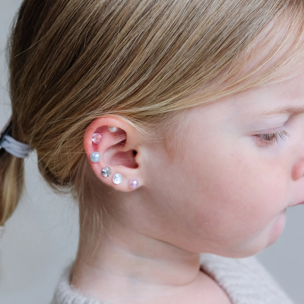 Ørestickers 30 par - Pink Gem Earrings