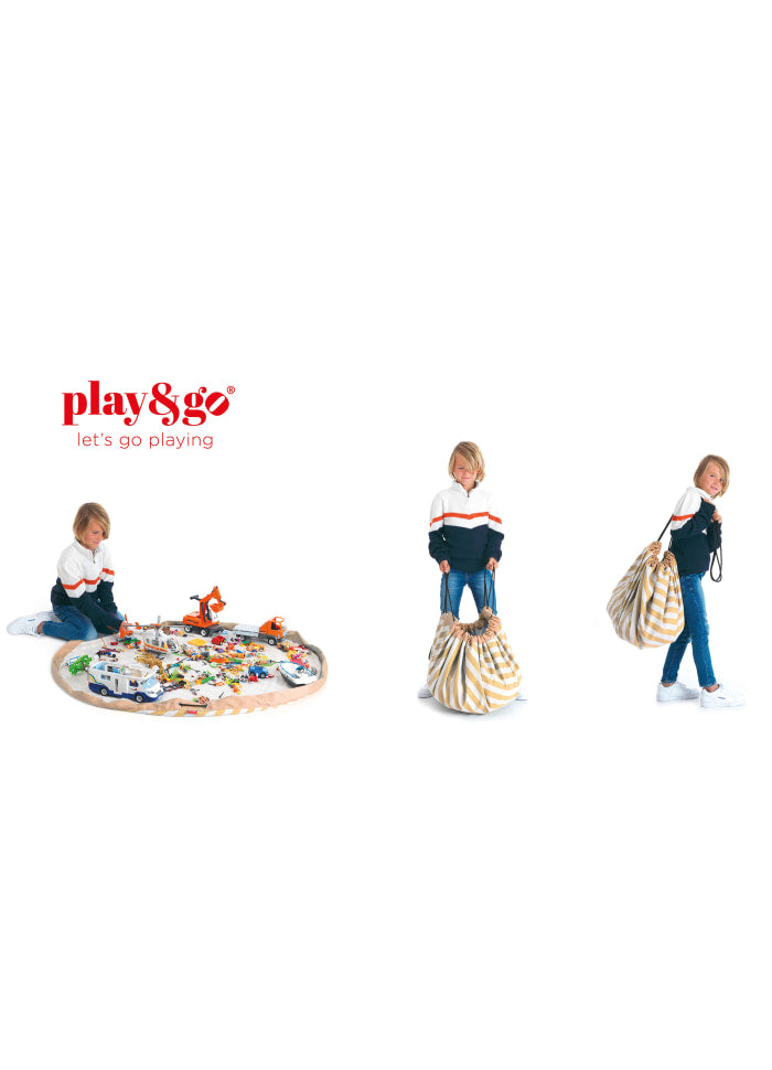 Play & Go legetæppe og opbevaring - striber - mustard
