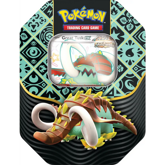 Pokemon - Shiny Great Tusk ex - Scarlet & Violet: Paldean Fates Collector's Tin Box