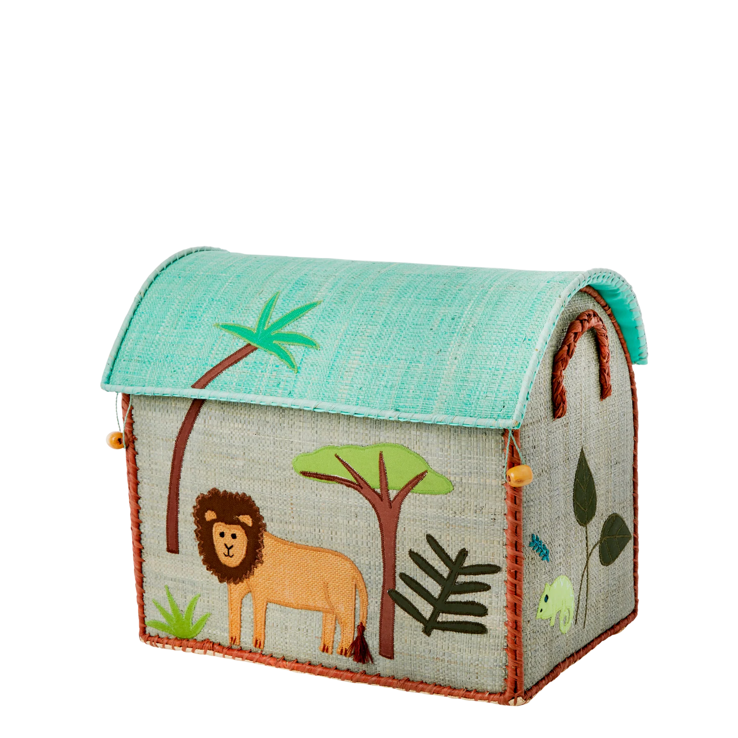 Raffia Opbevaringshus - Multifarvet - Jungle Theme