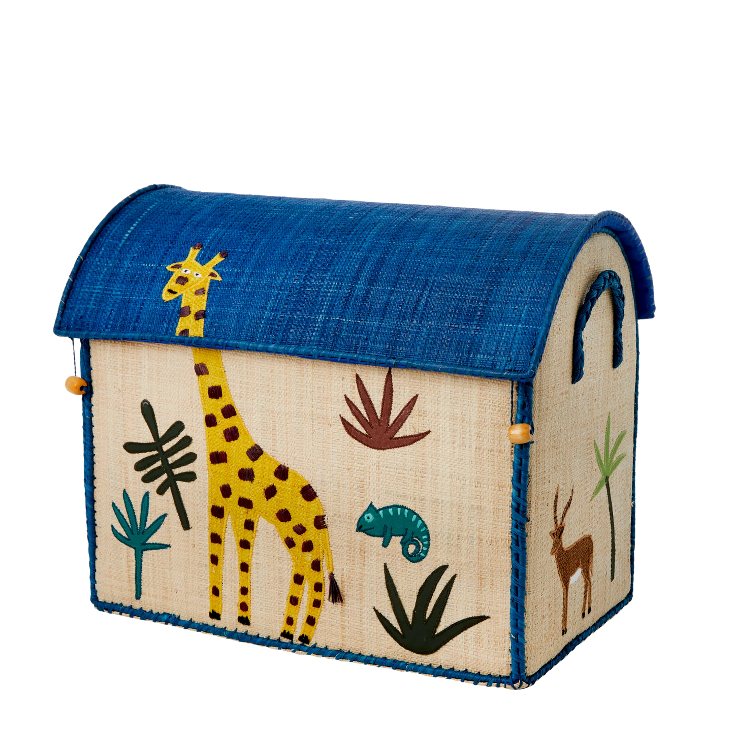 Raffia Opbevaringshus - Multifarvet - Jungle Theme
