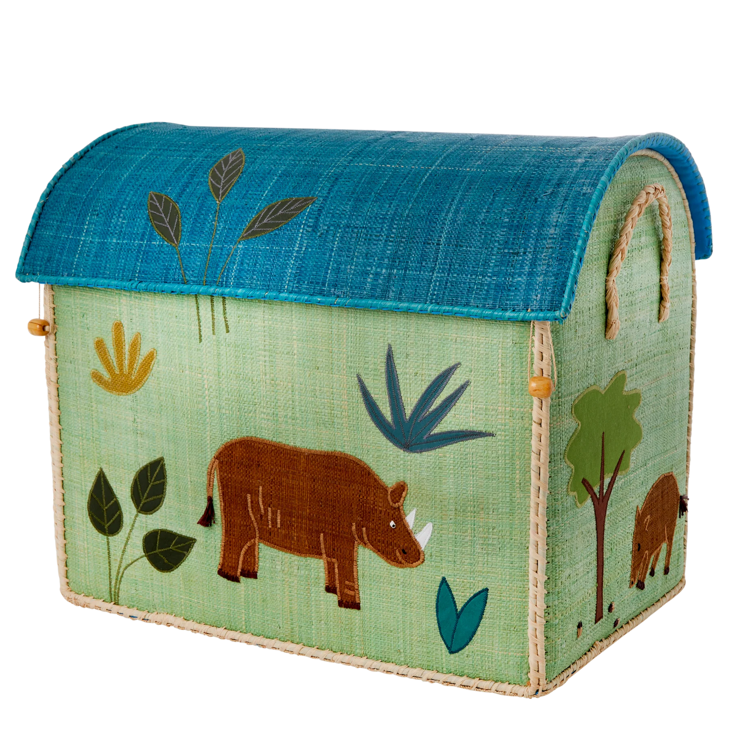 Raffia Opbevaringshus - Multifarvet - Jungle Theme