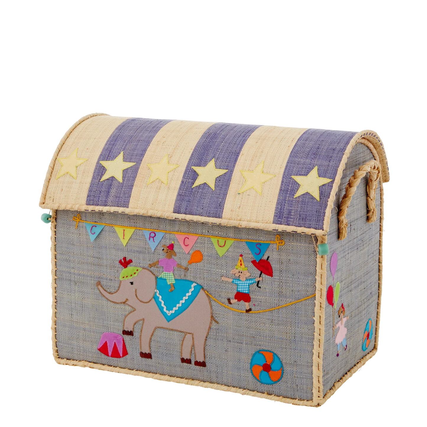 Raffia Opbevaringshus - Multifarvet - Circus