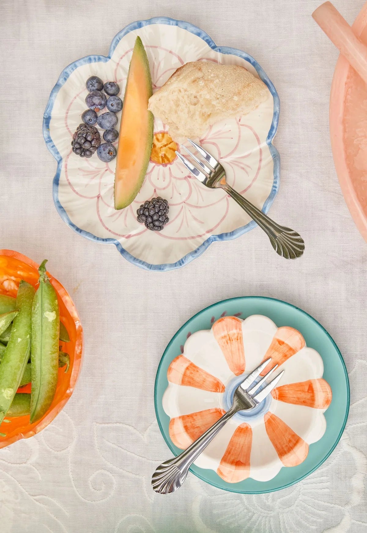 Rice Rustfri Stål Kagegaffel - Sølv - Sæt af 4 stk.