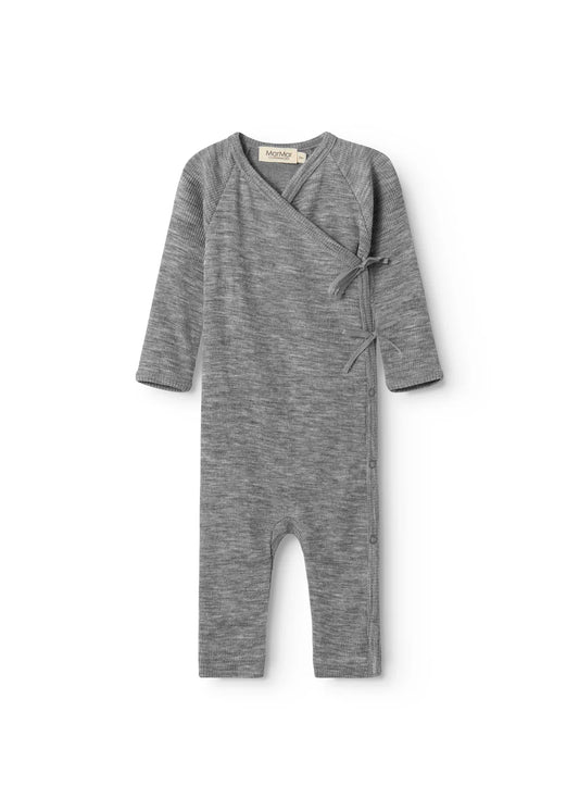 Rula - Uld Rib Heldragt - Grey Melange