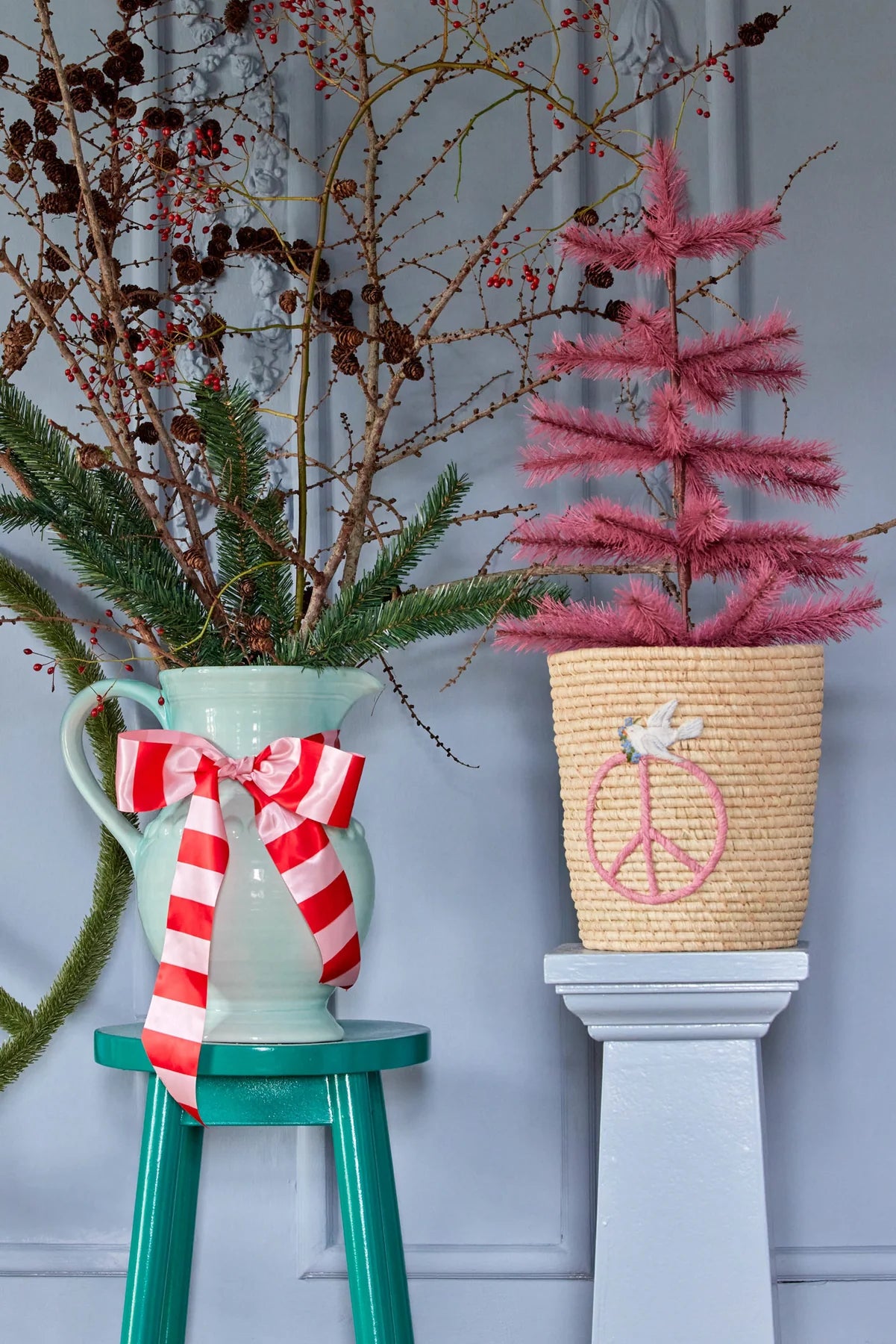 Rund Raffia Kurv - Natur - Peace