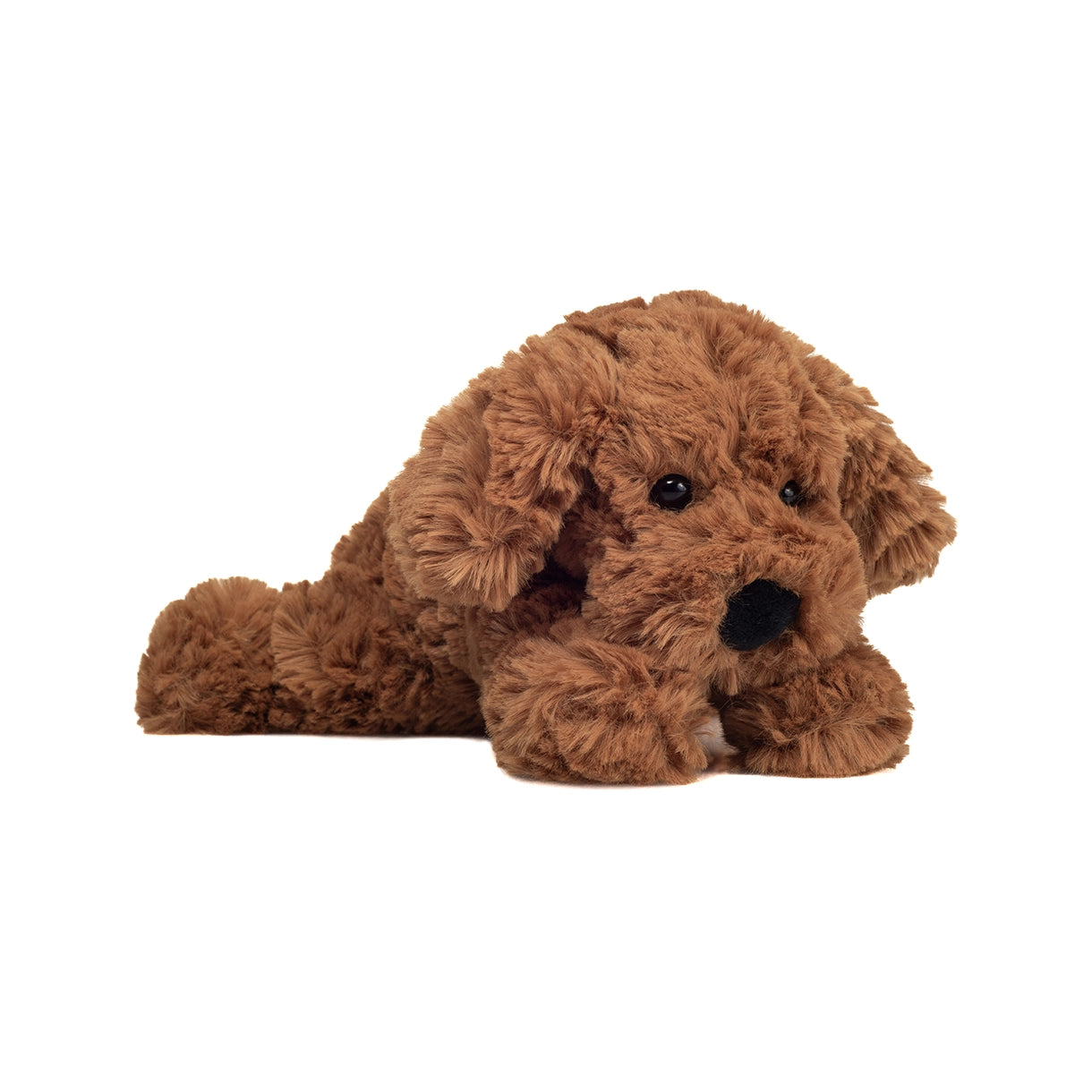 Liggende hund, beige 20 cm
