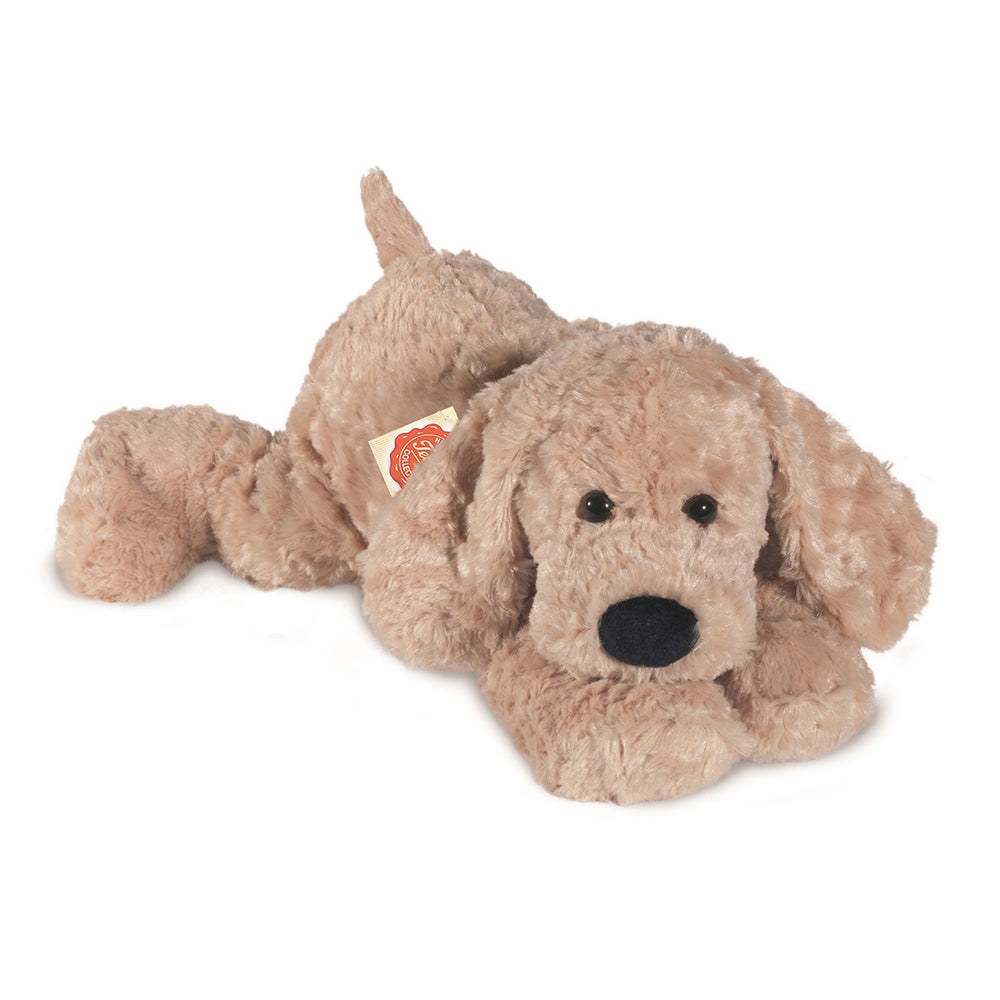 Liggende hund, beige 40 cm