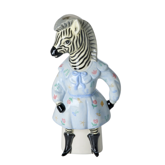 Zebra Keramik Vase - Lys Blå - Nathalie Lété